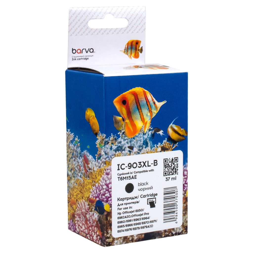 Картридж Barva HP 903XL (T6L99AE/T6M15AE) 825c, black (IC-903XL-B) - зображення 1