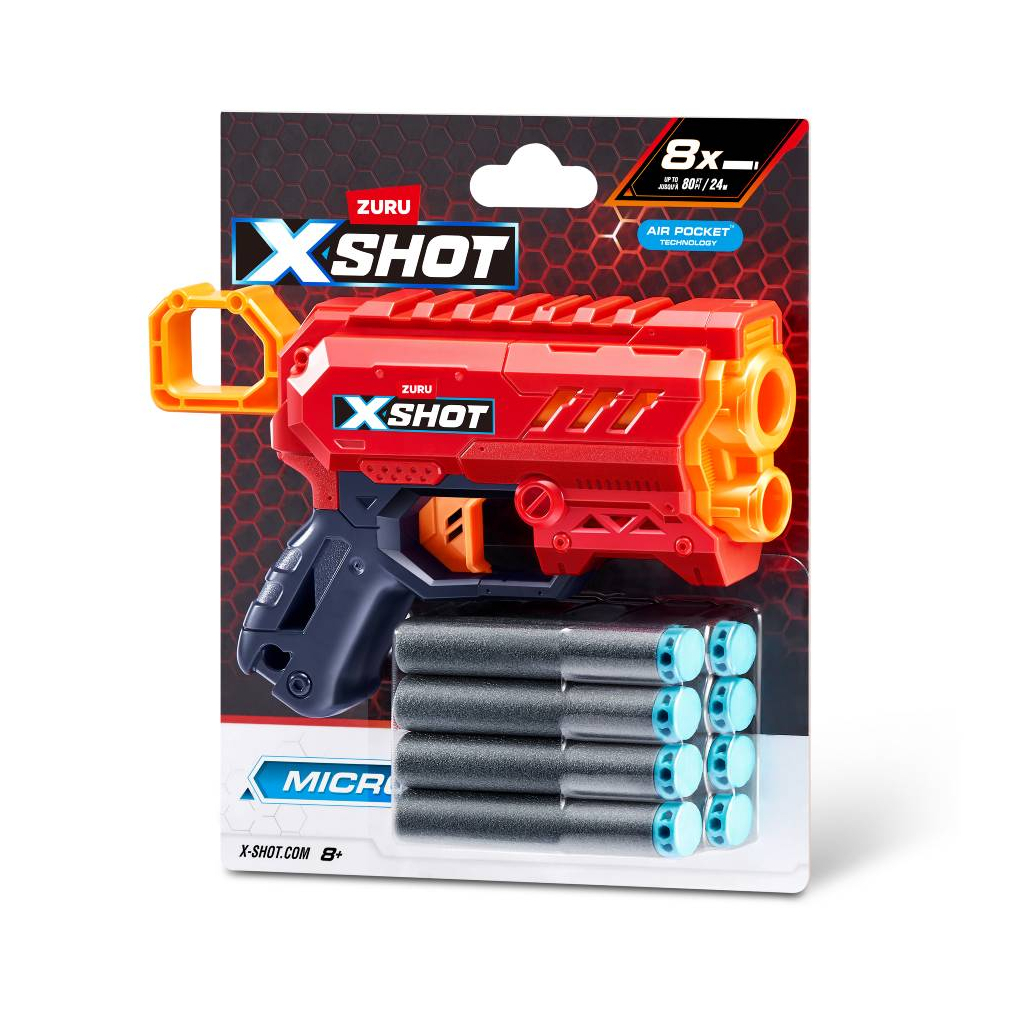 Іграшкова зброя Zuru X-Shot Швидкострільний бластер Excel Micro 2.0 Color Card (8 патронів) (36726TQ1R) - изображение 1