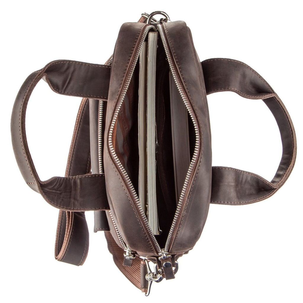 Сумка Shvigel Під А4 у матовій шкірі Коричнева (11166) - зображення 6