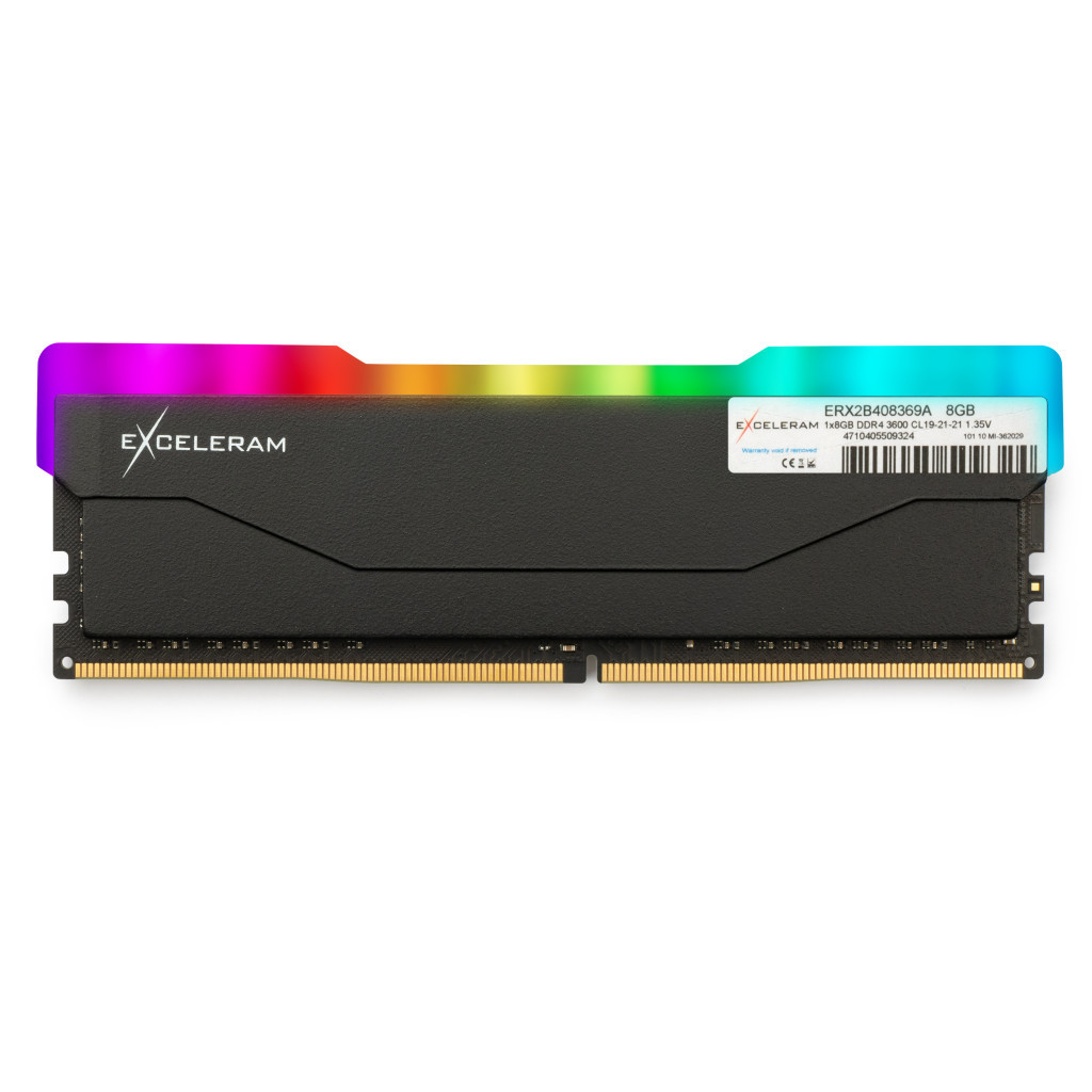 Модуль пам'яті для комп'ютера DDR4 8GB 3600 MHz RGB X2 Series Black eXceleram (ERX2B408369A) - зображення 1