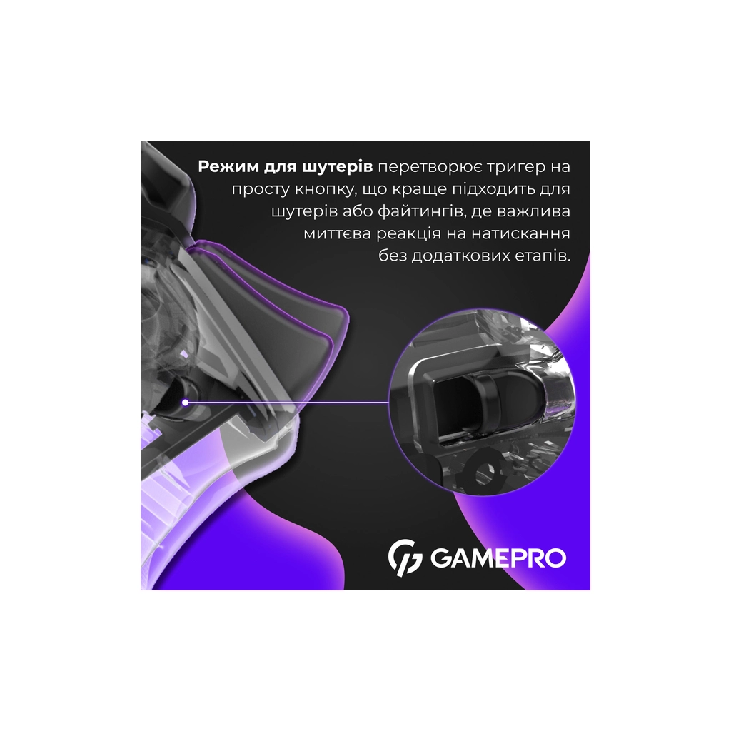 Геймпад GamePro GPS13T BT 5.3/USB/PC/iOS/Android/PS3/PS4 RGB Transparent (GPS13T) - изображение 6