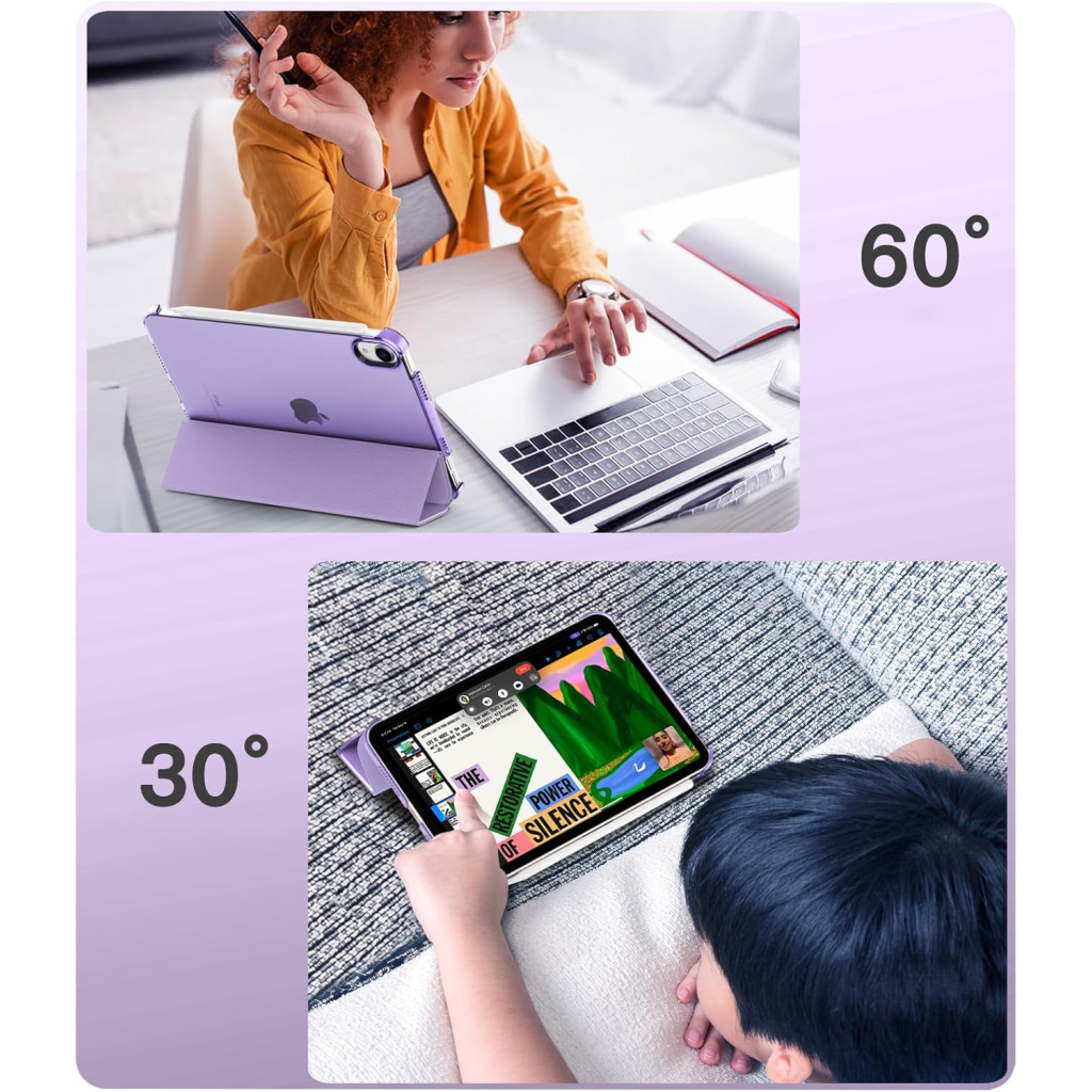 Чохол до планшета BeCover Tri Fold Hard BeCover Apple iPad Mini 7 2024 Purple (712455) - зображення 8