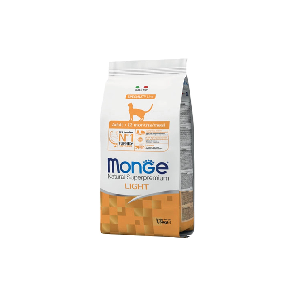 Сухий корм для кішок Monge Cat Light з індичкою 1.5 кг (8009470005548) - зображення 1