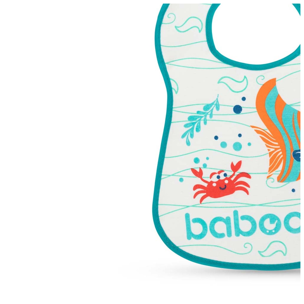 Слинявчик Baboo бавовняний Sea Life, 3+ місяців (білий) (11-010) - зображення 2