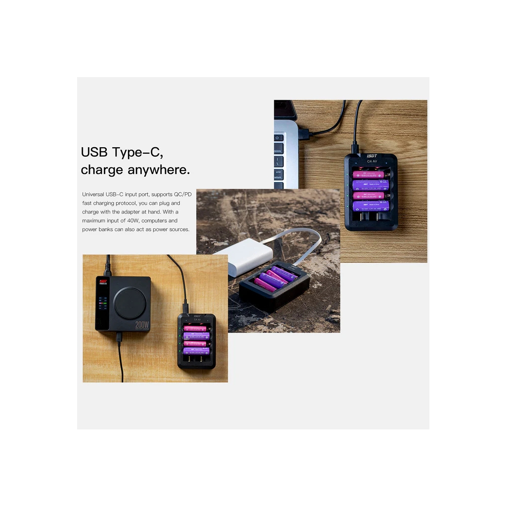 Зарядний пристрій для акумуляторів iSDT C4 Air Quick Battery Charger (iSDT-C4) - изображение 3