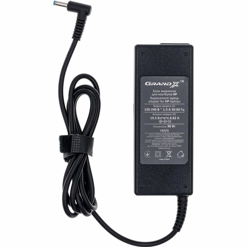 Блок живлення до ноутбуку Grand-X HP/Compaq (19.5V 4.62A 90W) 4.5x3.0mm (HP90W30C) - зображення 1