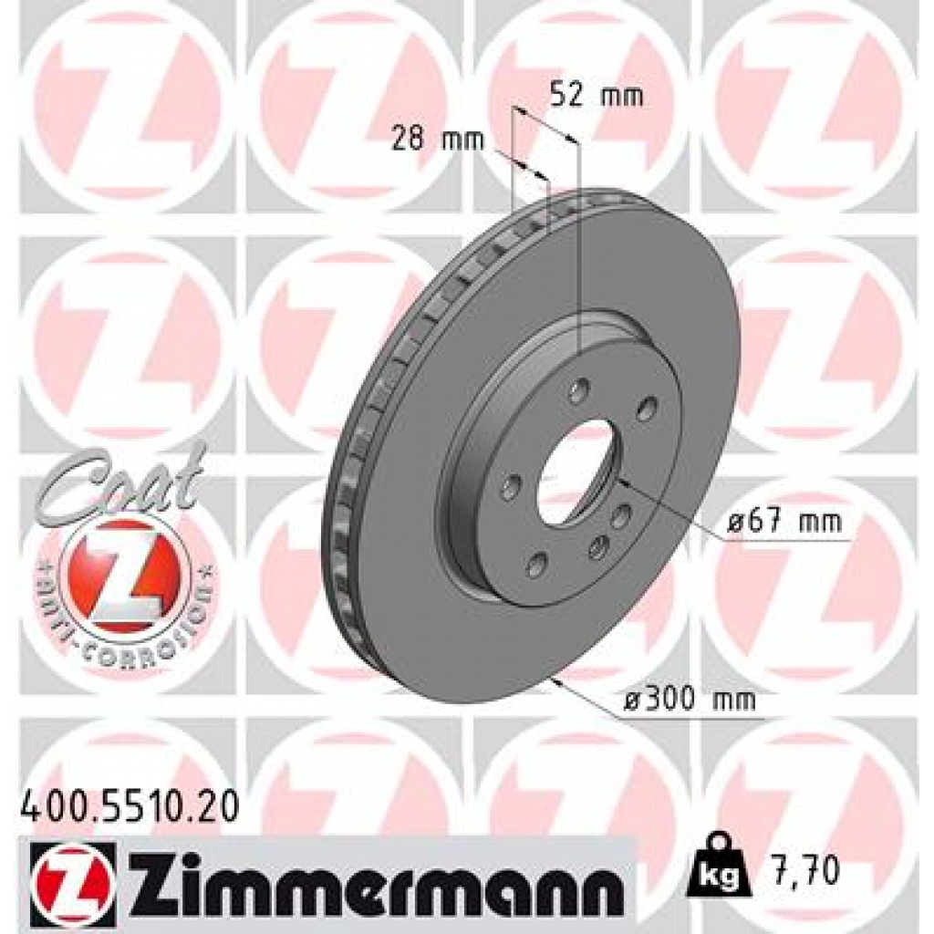 Гальмівний диск ZIMMERMANN 400.5510.20 - зображення 1