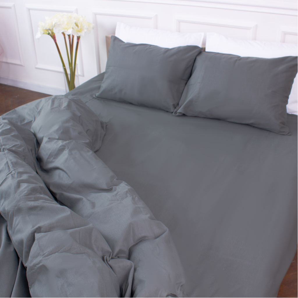 Простирадло MirSon Ranforce Elite Бязь 16-7000 Green Grey 150х220 см (2200005715192) - зображення 1