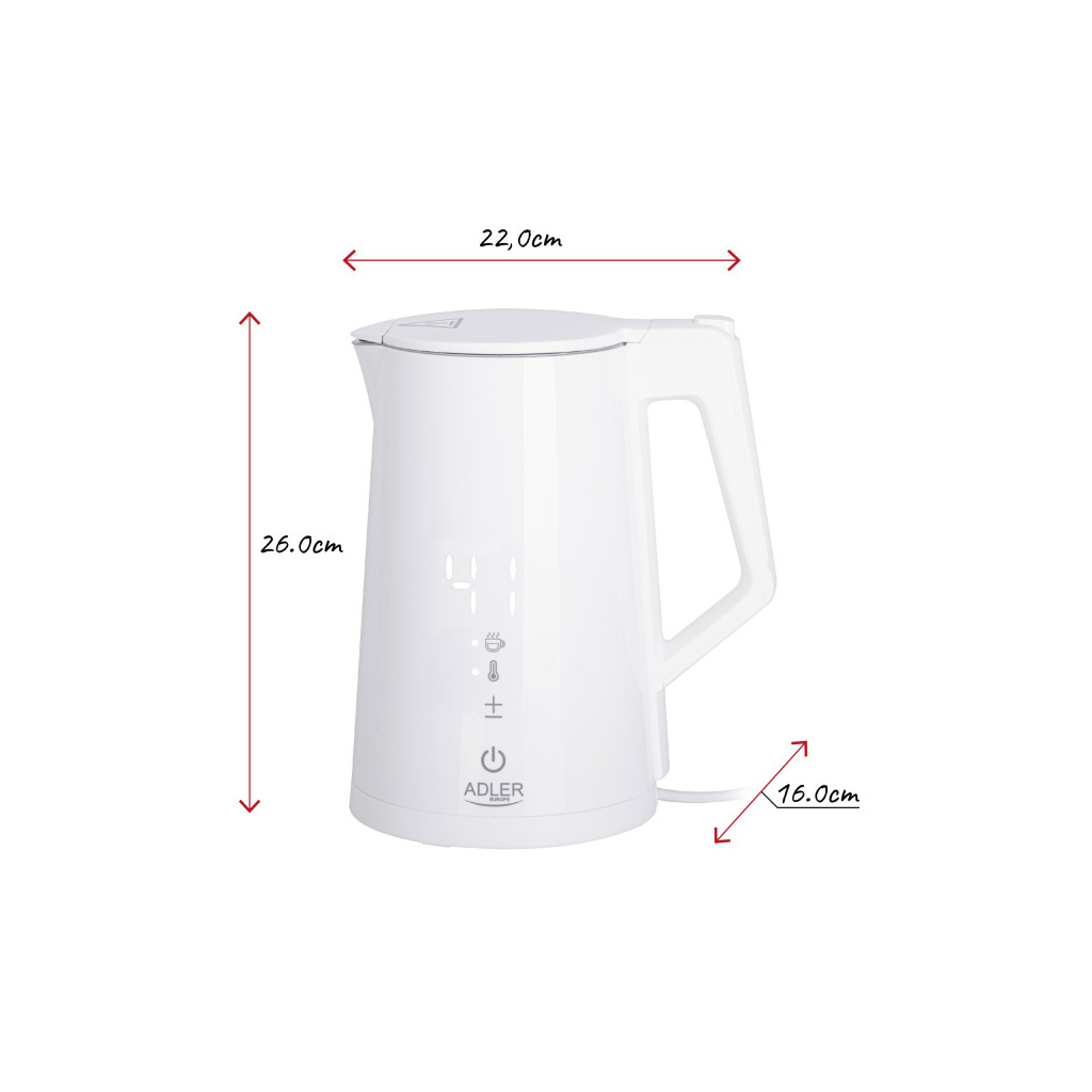 Електрочайник Adler AD 1345 white - зображення 7