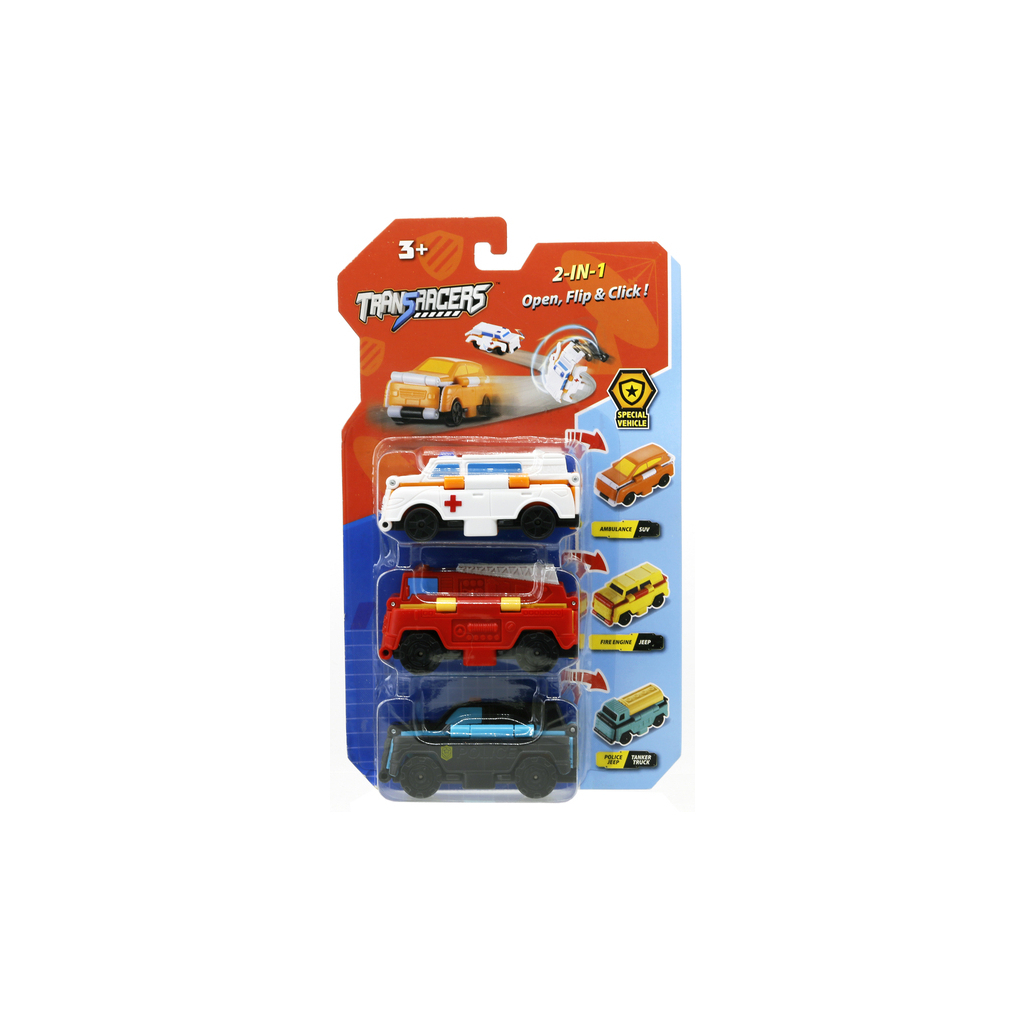 Машина TransRacers 2 в 1 Спецтранспорт, 3 шт (6618733) - зображення 1