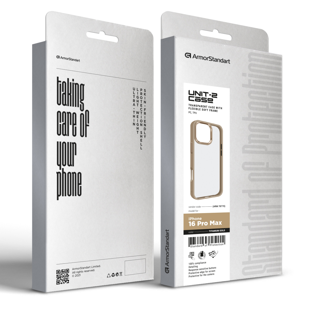 Чохол до мобільного телефона Armorstandart UNIT2 Apple iPhone 16 Pro Max Titanium Gold (ARM78770) - зображення 2