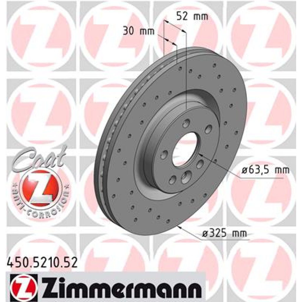 Гальмівний диск ZIMMERMANN 450.5210.52 - зображення 1