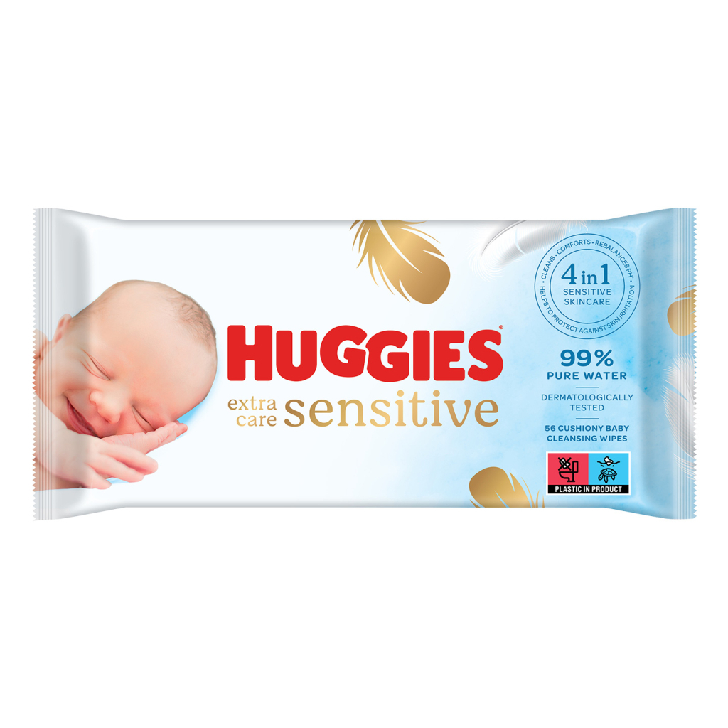 Дитячі вологі серветки Huggies Pure Extra Care 56шт (5029053568706) - зображення 1