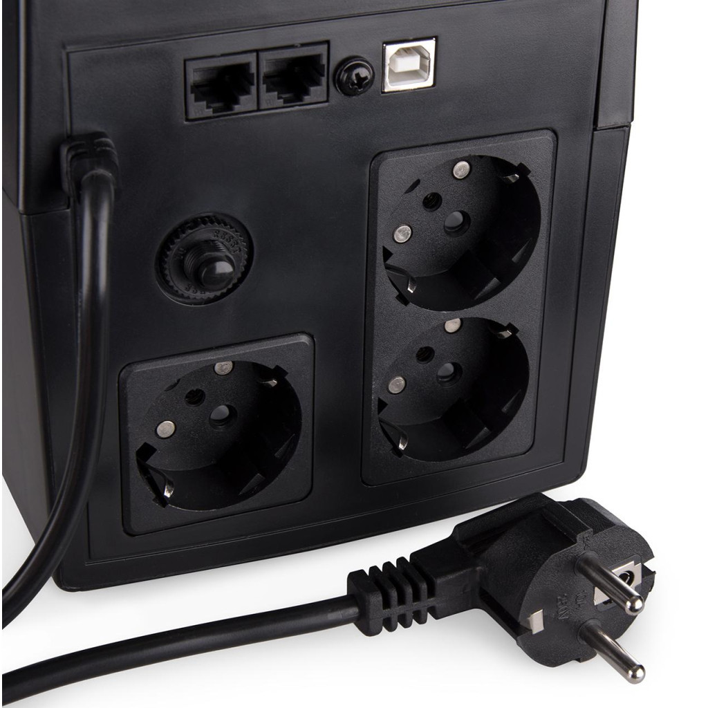 Пристрій безперебійного живлення Vinga LED 1200VA plastic case with USB (VPE-1200PU) - зображення 10