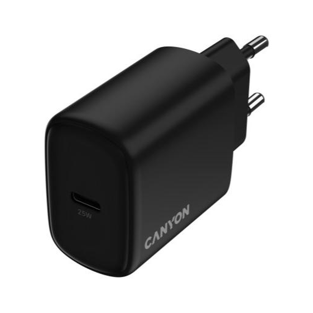 Зарядний пристрій Canyon OnCharge 250 25W 1xPD EU Black (CNE-CHA250-11) - зображення 4