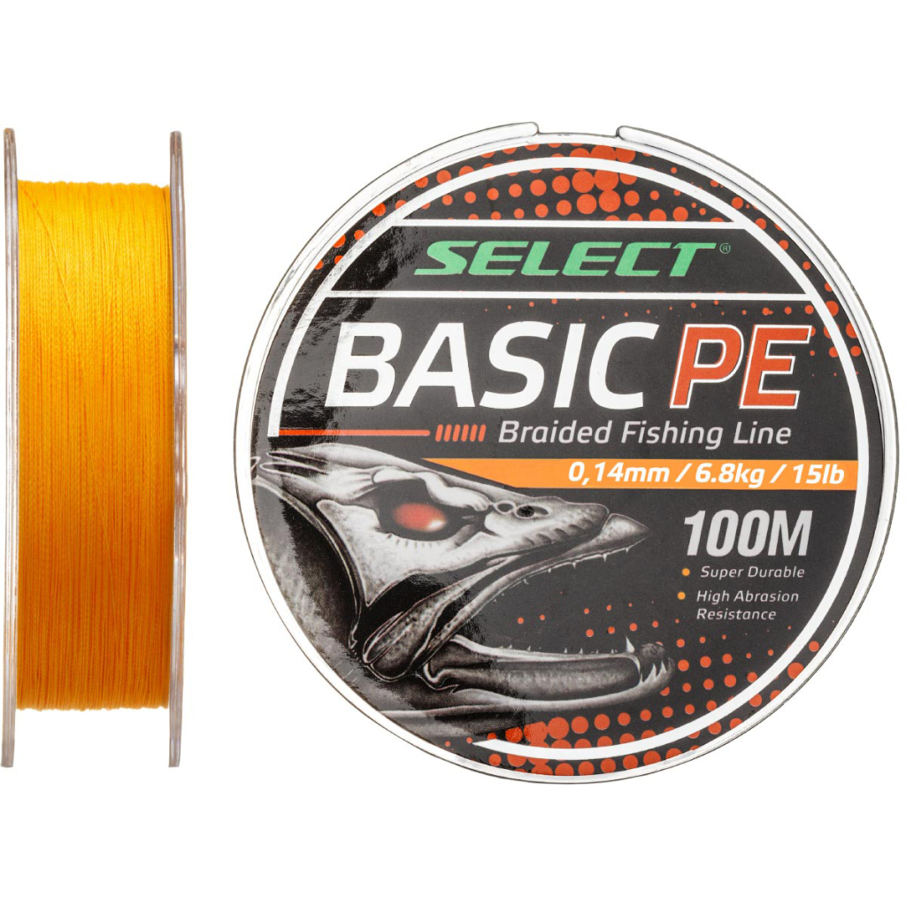 Шнур Select Basic PE 100m Помаранч 0.12mm 12lb/5.6kg (1870.27.54) - зображення 1