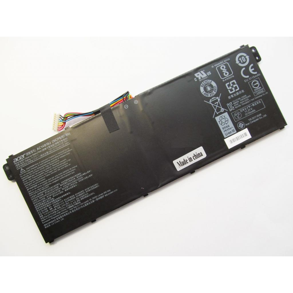 Акумулятор до ноутбука Acer AC14B18J, 3246mAh (36.7Wh), 3cell, 11.31V, Li-ion (A47491) - зображення 1