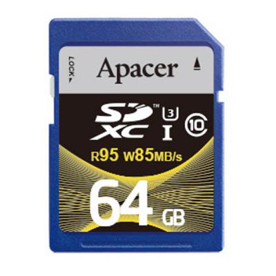 Карта пам'яті Apacer 64GB SDHC UHS-I 95/85 U3 Class10 (AP64GSDXC10U4-R) - зображення 1