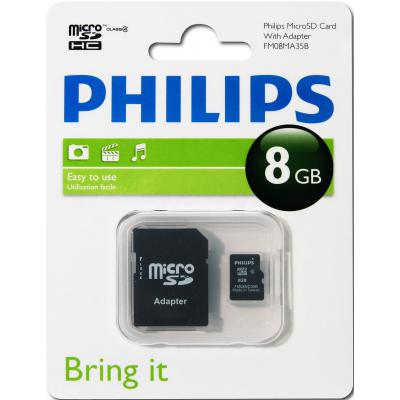 Карта пам'яті Philips 8GB microSDHC class 4 (FM08MA35B/97) - зображення 1
