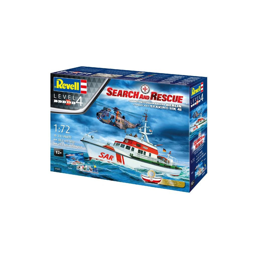 Збірна модель Revell Набір катер "Arkona" та вертоліт Sea King mk 41. Масштаб 1:7 (RVL-05683) - зображення 1