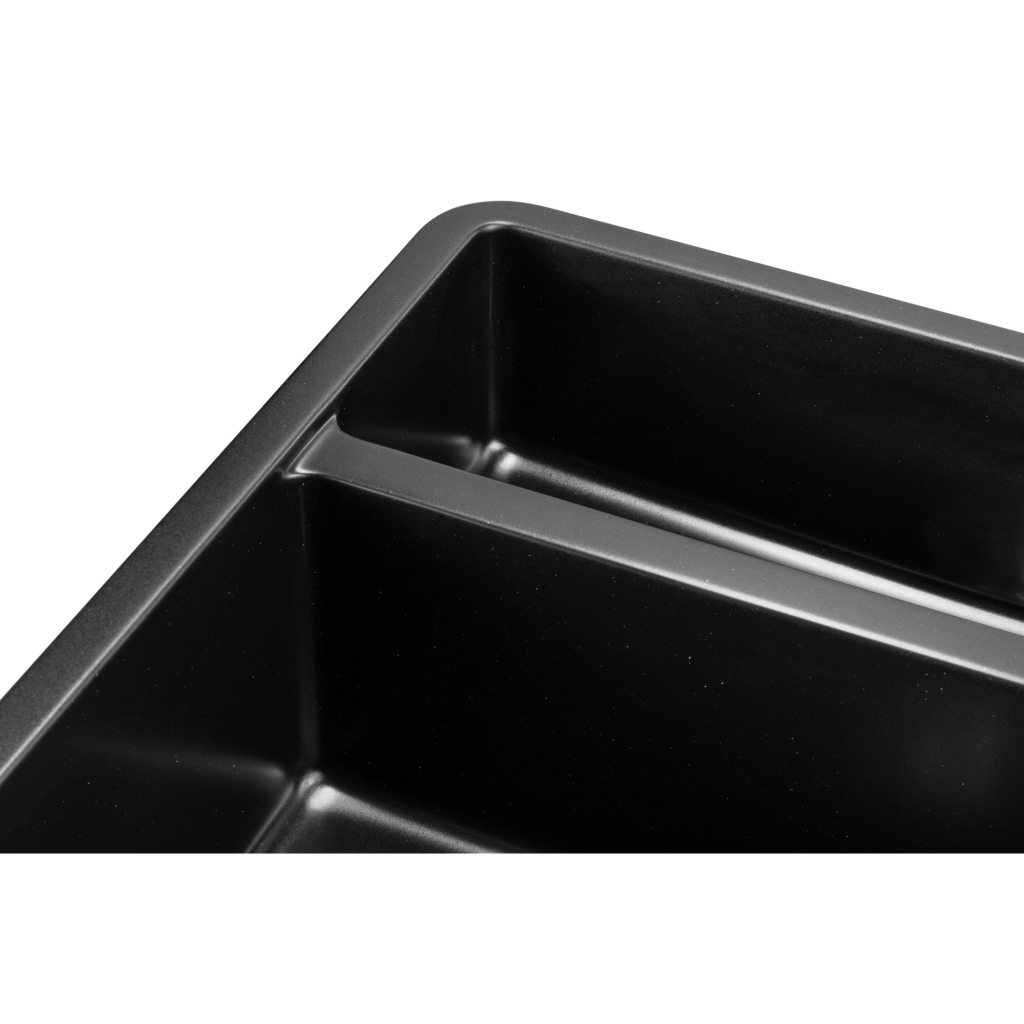 Мийка кухонна GRANADO Under top DOUBLE black shine (gr3401) - зображення 4