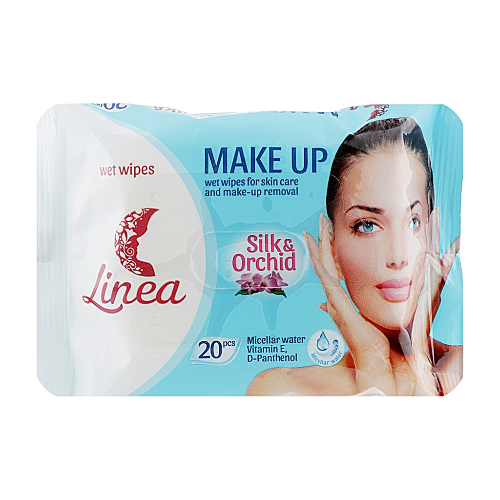 Вологі серветки Linea Make Up для зняття макіяжу з міцелярною водою 20 шт. (4820207590038) - зображення 1