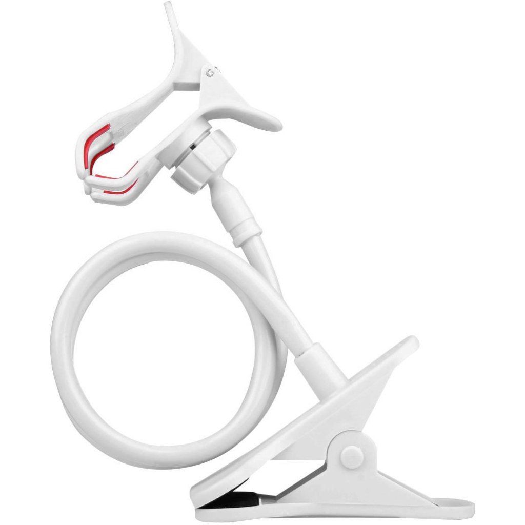 Тримач для смартфонів XoKo прищепка, гнучкий, 65 см, білий (XK-RM-C20-WHT) - зображення 4