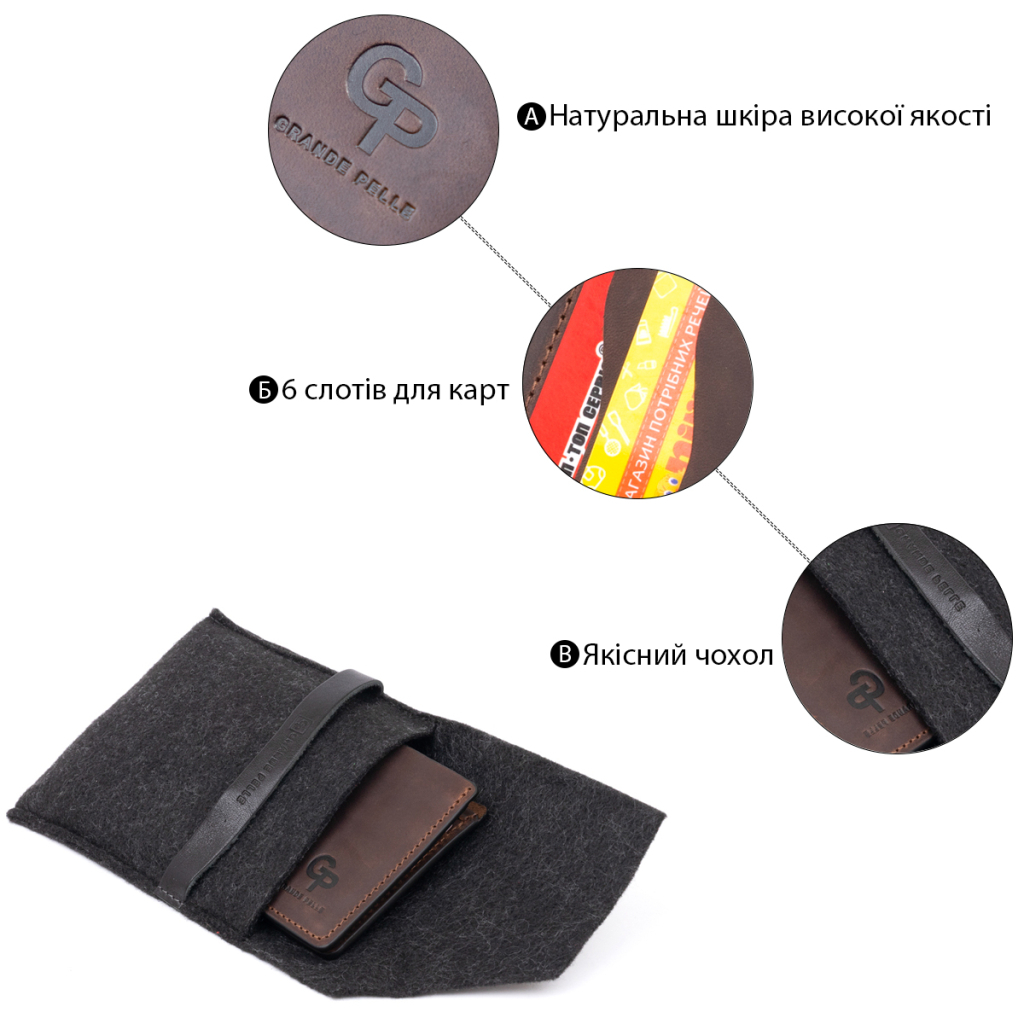 Портмоне Grande Pelle У вінтажній шкірі Коричневе (11310) - зображення 4