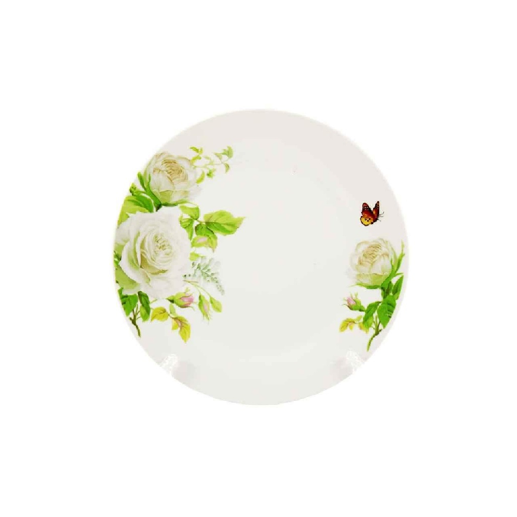 Тарілка Interos 8 мілка 20 см Біла троянда 80743 (ИТ-18031) - зображення 1