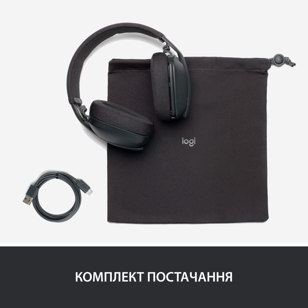 Навушники Logitech Zone Vibe 100 Wireless Graphite (981-001213) - зображення 10