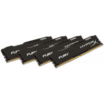 Модуль пам'яті для комп'ютера DDR4 64GB (4x16GB) 2666 MHz HyperX FURY Black Kingston Fury (ex.HyperX) (HX426C16FBK4/64) - зображення 1