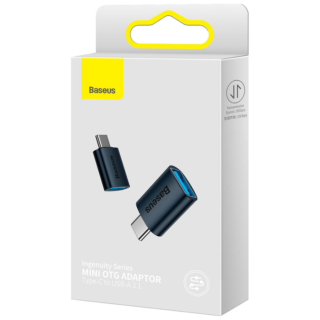 Перехідник OTG USB 3.1 AF to USB-C blue Baseus (ZJJQ000003) - зображення 4