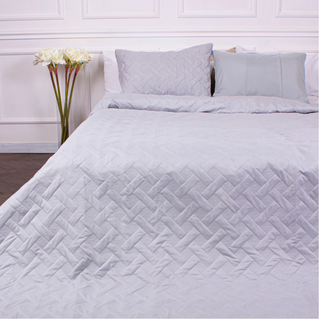 Покривало MirSon набір Deep Line №7104 Glacier Gray 150х210 + 2 наволочки 50х70 (2200005622810) - зображення 1