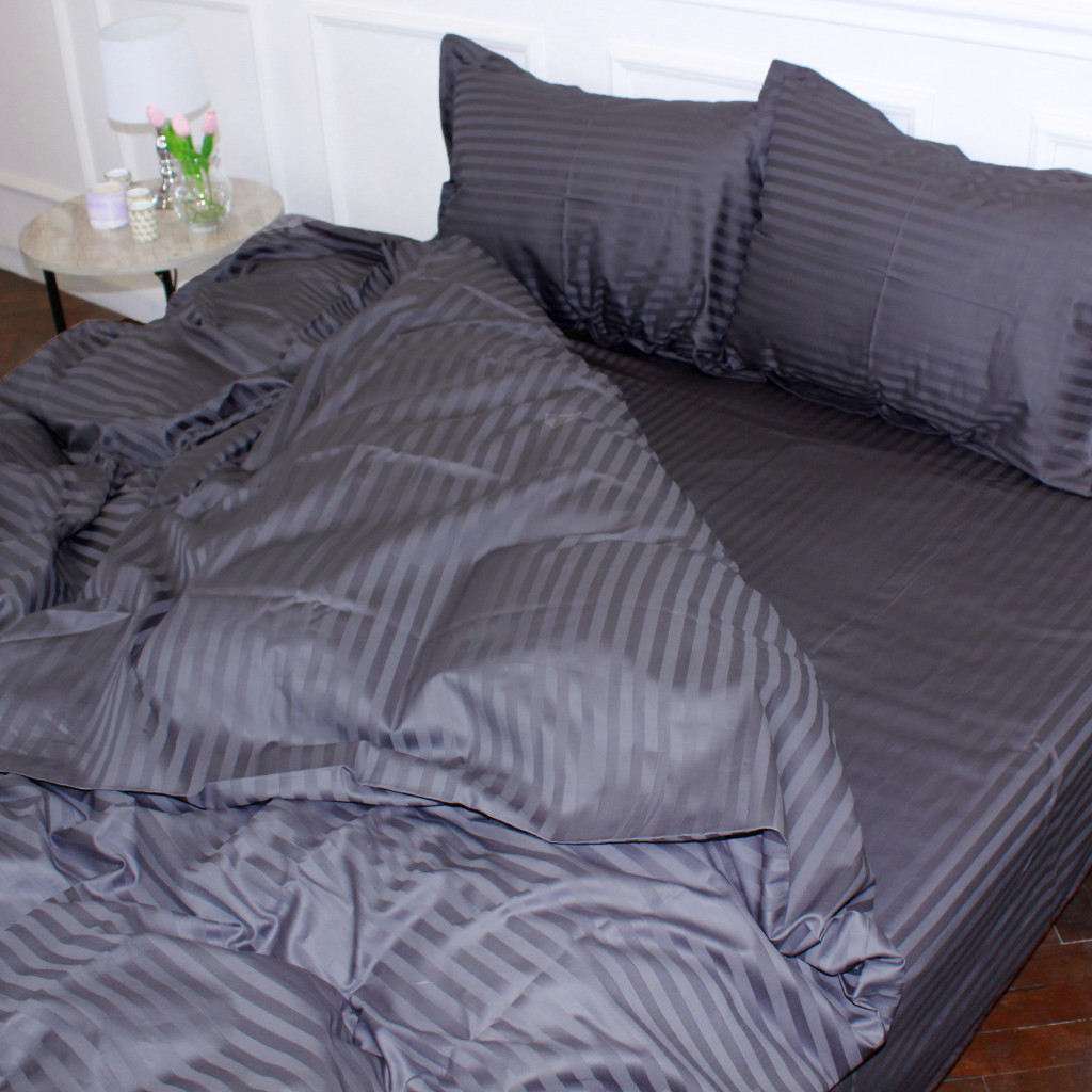 Постільна білизна MirSon Satin 30-0012DarkGray 160х220 Сімейний (2200005252017) - зображення 2