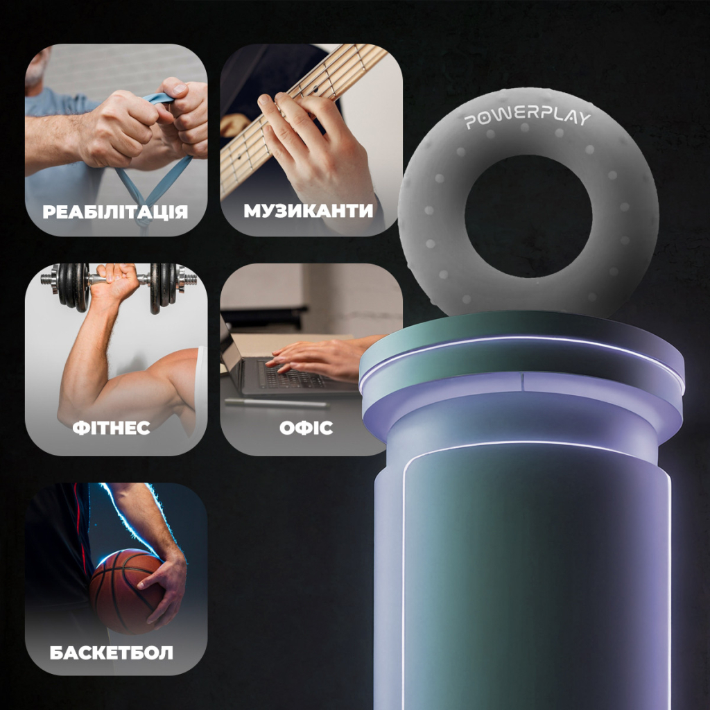 Еспандер PowerPlay PP-4338 Hand Grip Large 25 кг Сірий (PP_4338_Grey_25kg) - зображення 8