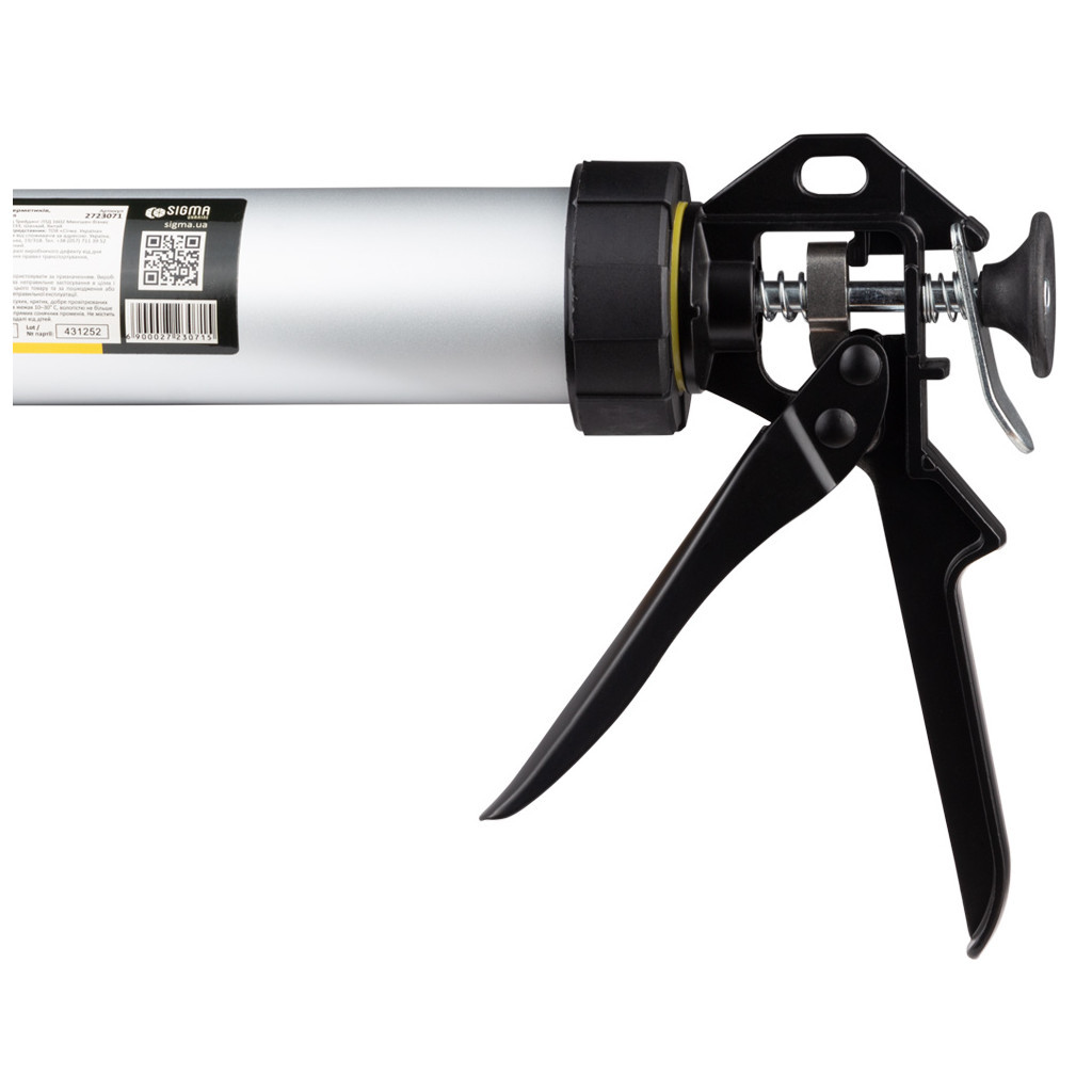 Пістолет для герметика Sigma 375мм 610мл алюмінієва туба (2723071) - зображення 4
