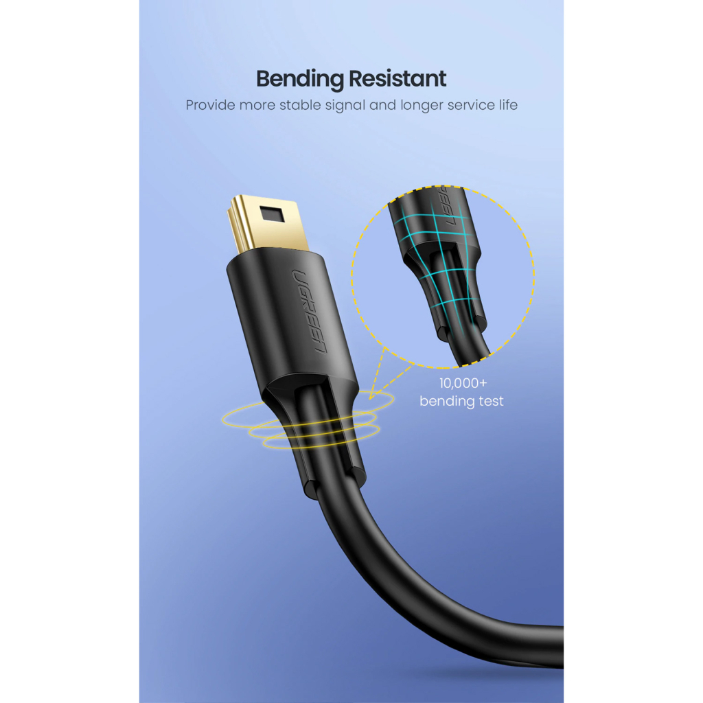 Дата кабель USB 2.0 AM to Mini 5P 0.5m black UGREEN (10354) - зображення 12