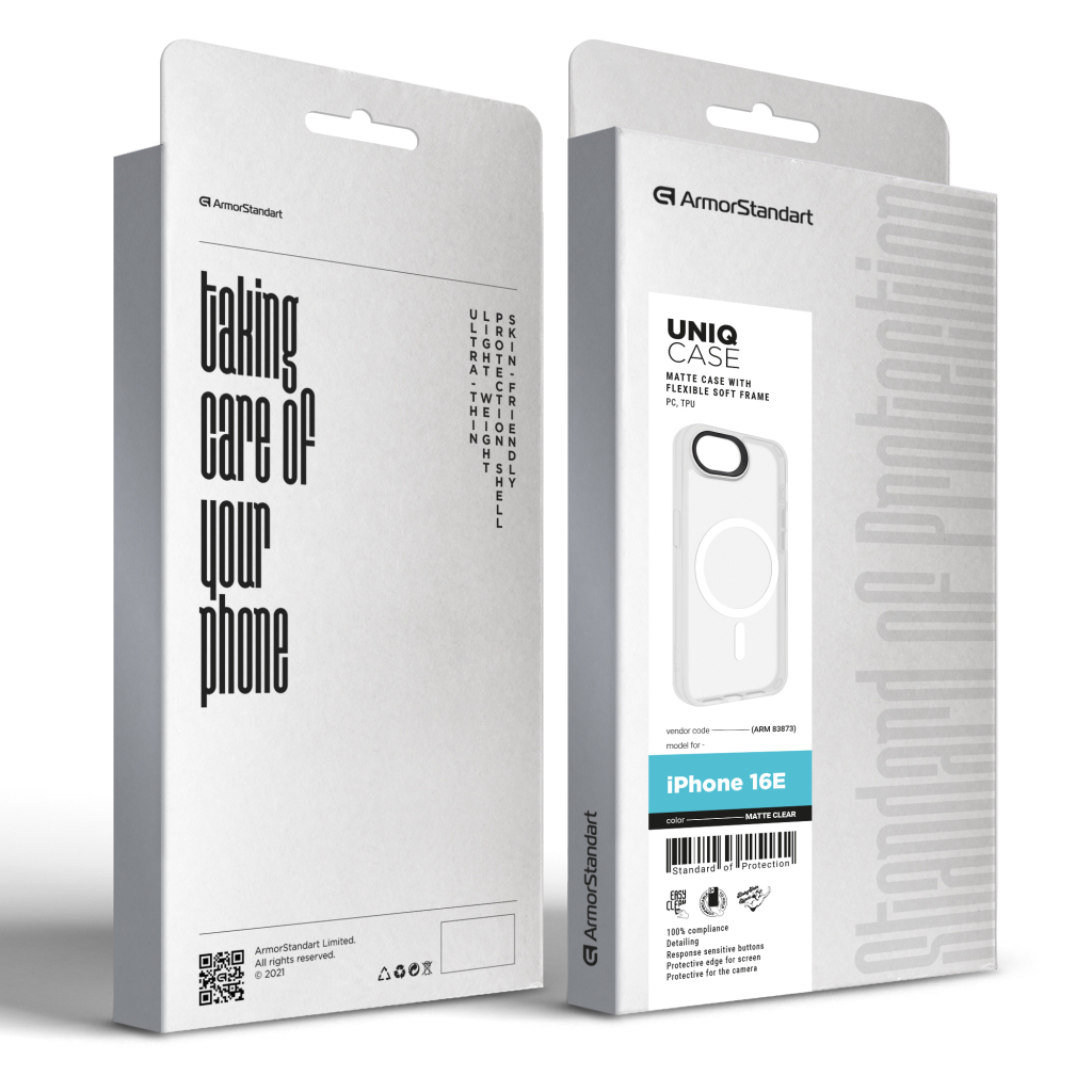 Чохол до мобільного телефона Armorstandart Uniq MagSafe Apple iPhone 16e Matte Clear (ARM83873) - зображення 3