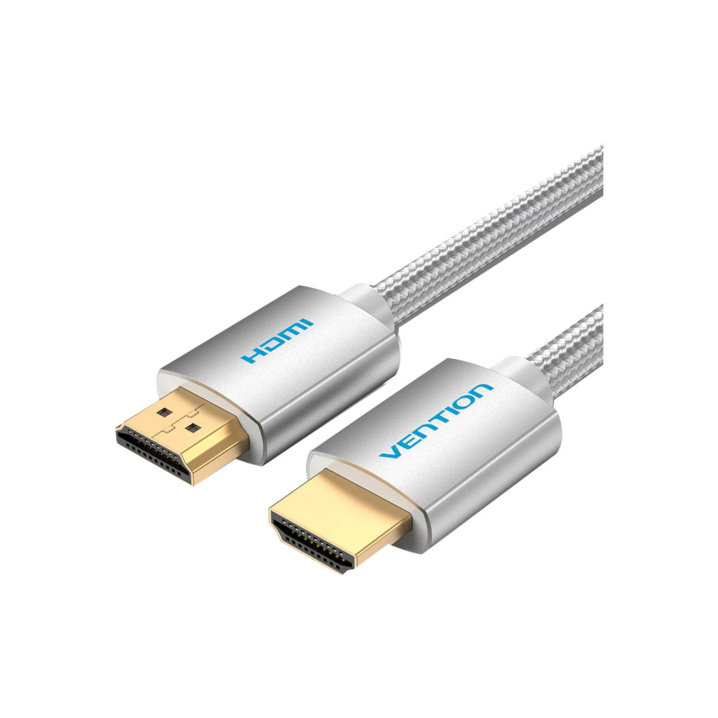 Кабель мультимедійний HDMI to HDMI 10.0m V2.0 4K 60Hz Silver Metal Type Vention (AABIL) - зображення 1