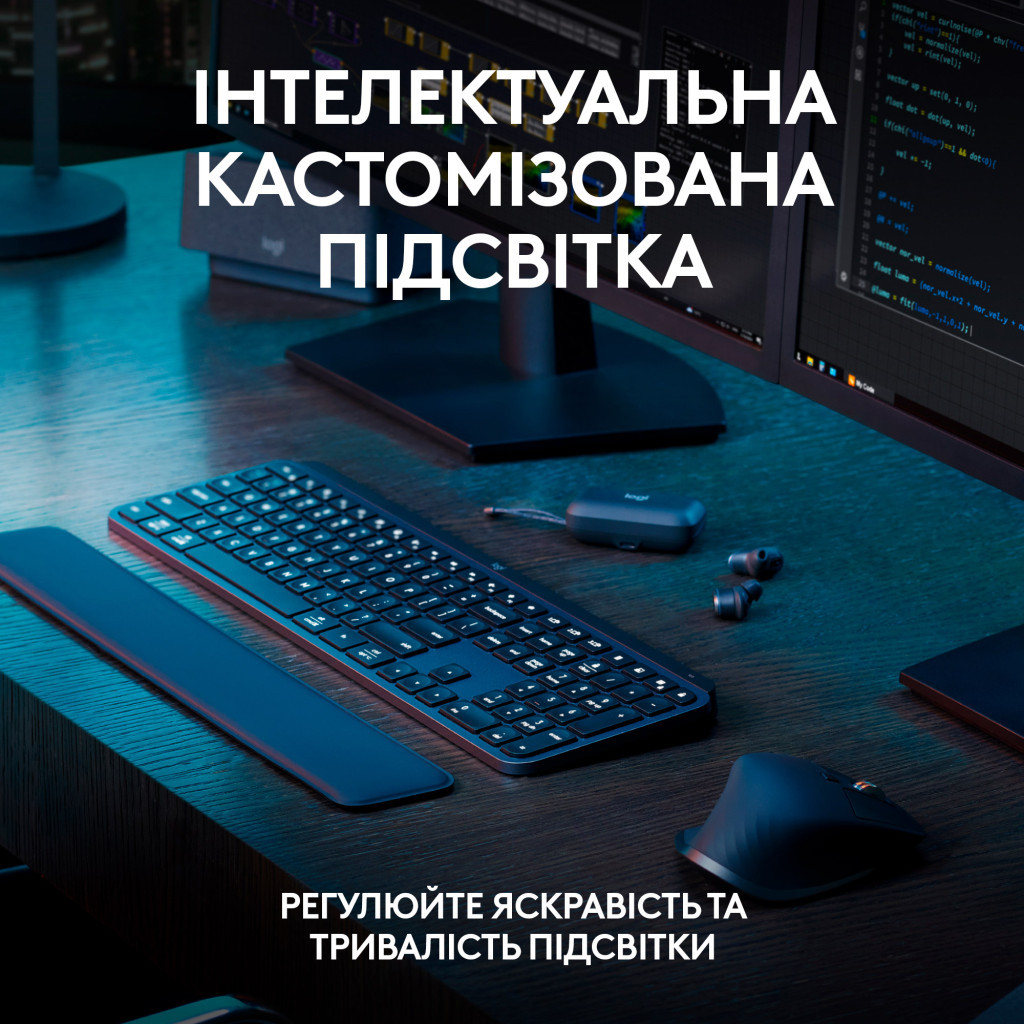 Клавіатура Logitech MX Keys S Wireless UA Graphite (920-011593) - зображення 4