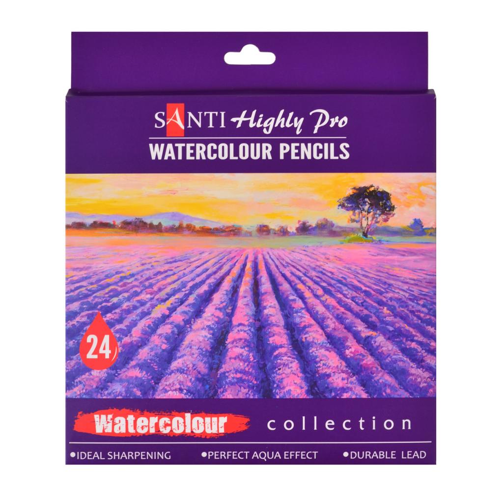 Олівці кольорові Santi Highly Pro 24 шт акварельні (742385) - изображение 1