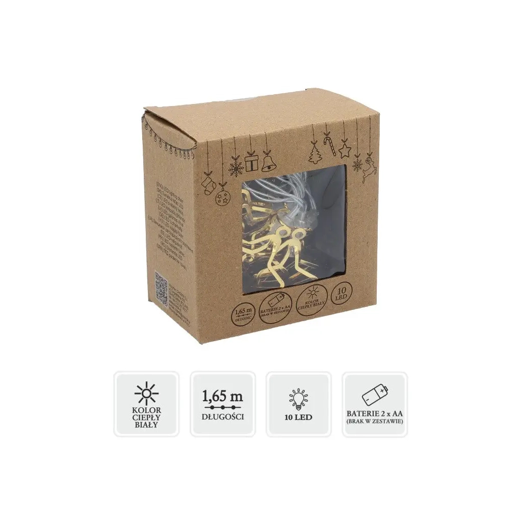 Гірлянда Chomik Зірки 3D 1.65 м 10 LED Теплий білий (5900779854109) - зображення 6