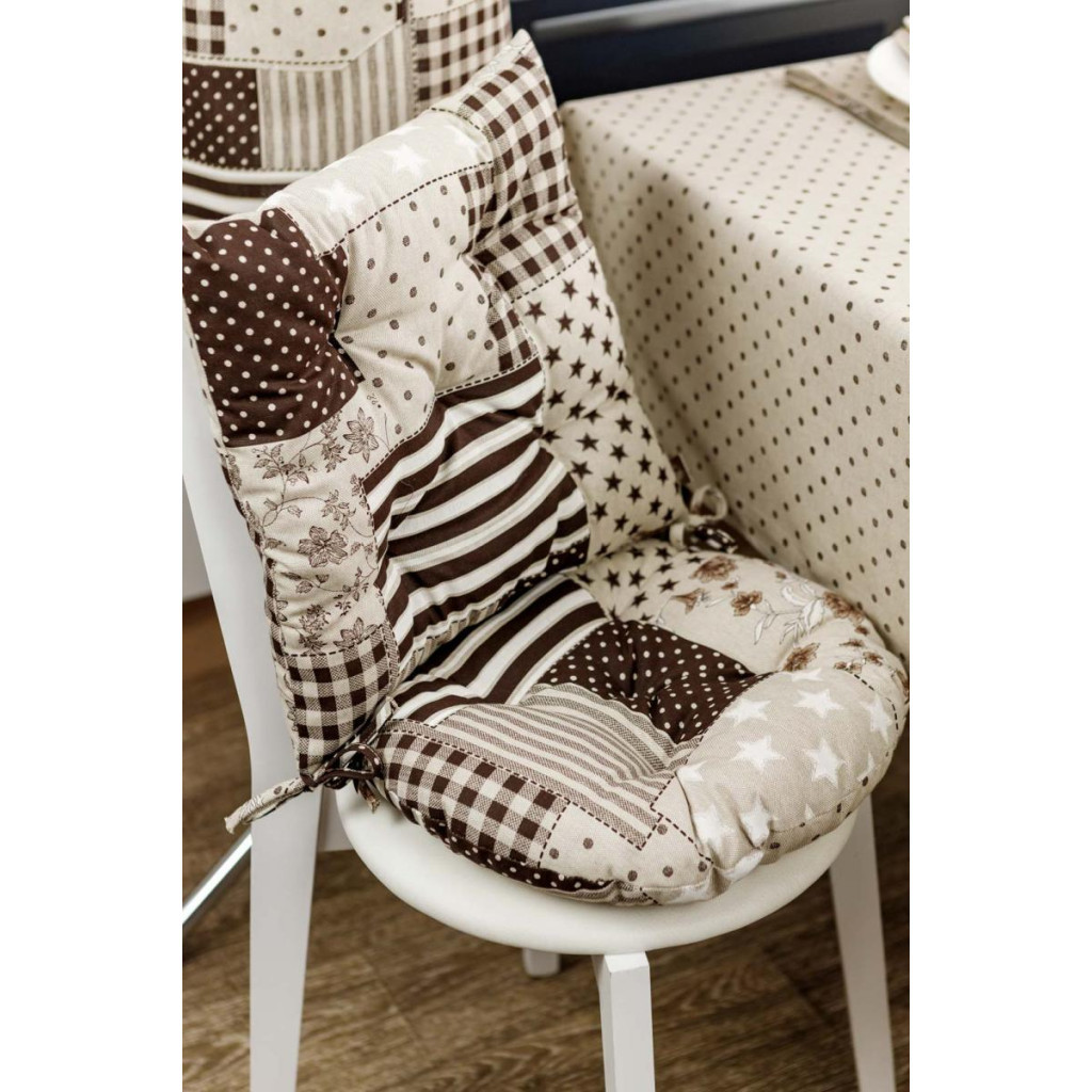 Подушка на стілець Прованс Печворк коричневий Господиня D-40 см (4823093451230) - зображення 3