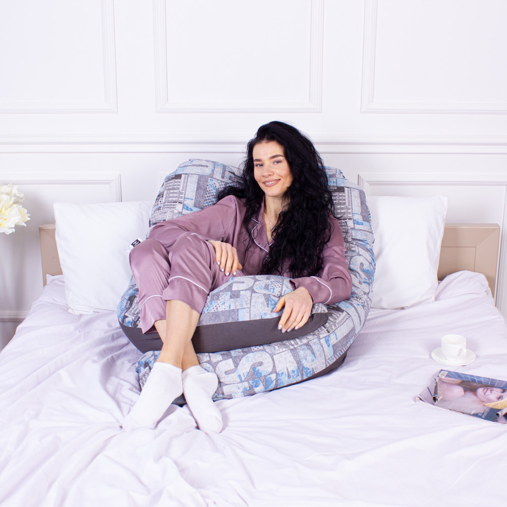 Подушка MirSon для вагітних та відпочинку Naturale Line Print №8011 U-подібна Mutia (2200006178316) - зображення 7