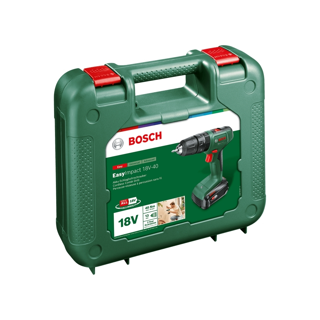 Шуруповерт Bosch EasyImpact 18V-40 18В 1х1.5Агод 2038Нм 0-4300-1650обхв кейс ЗП 1.4кг (0.603.9D8.101) - зображення 2