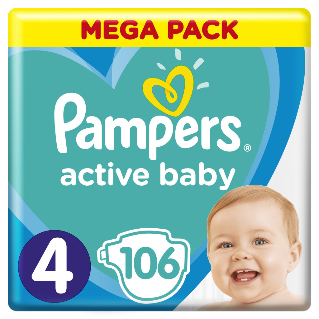 Підгузки Pampers Active Baby Maxi 4 (9-14 кг) 106 шт. (8001090951014) - зображення 1