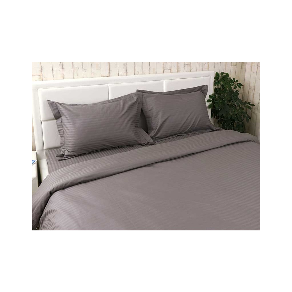 Постільна білизна Руно Сатин-страйп євро (845.50ДУ_Графіт) - зображення 4