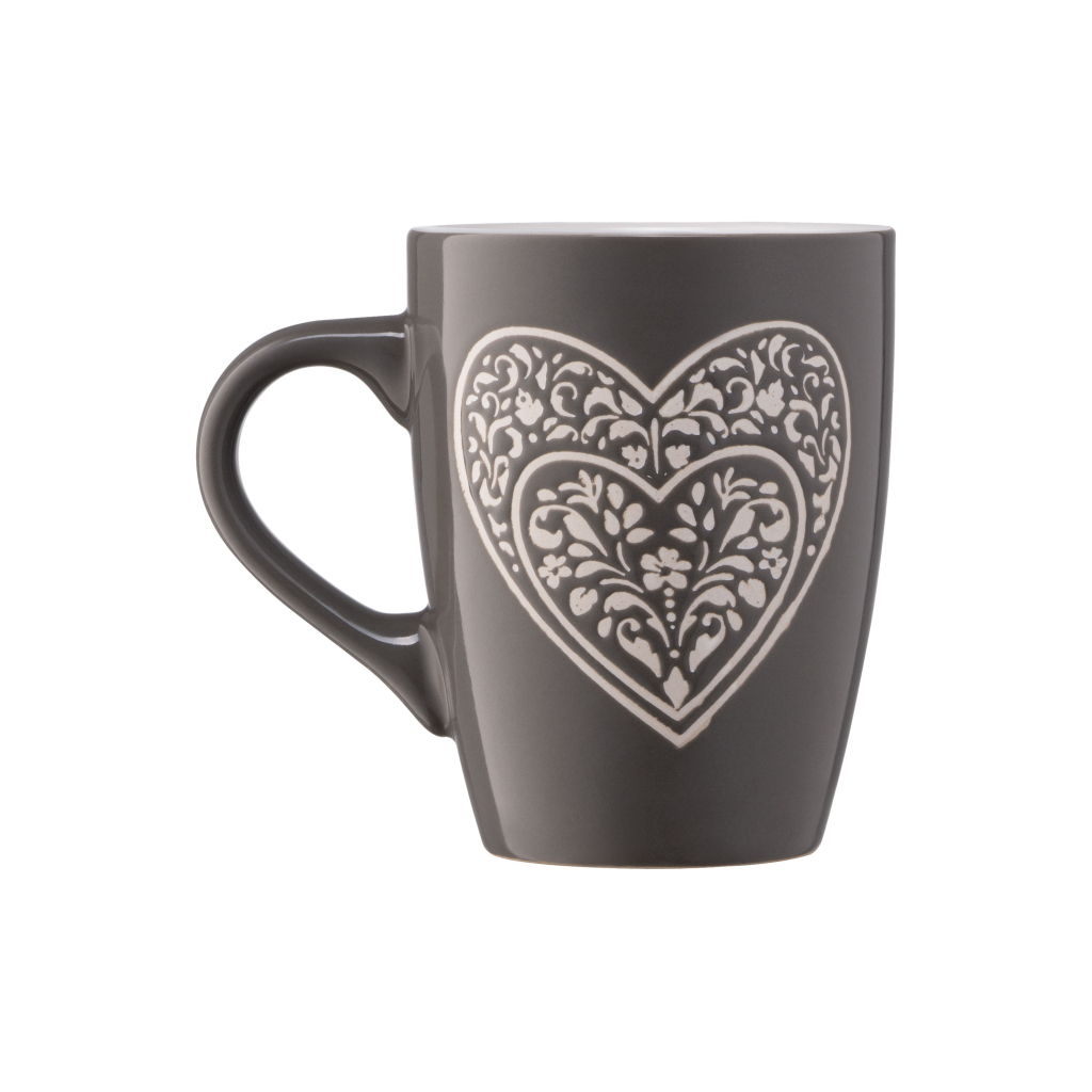 Чашка Ardesto Heart 330 мл Deep Grey (AR3467DGR) - зображення 5