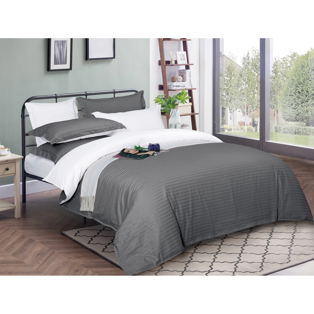 Постільна білизна MirSon Satin Stripe 30-0011 + 30-0001 Ventura 160х220 Сімейна (2200005258521) - зображення 1