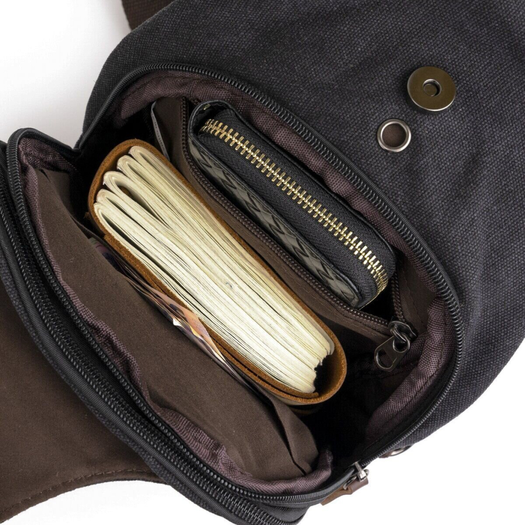 Сумка Vintage Через плече текстильна Чорна (20077) - зображення 7